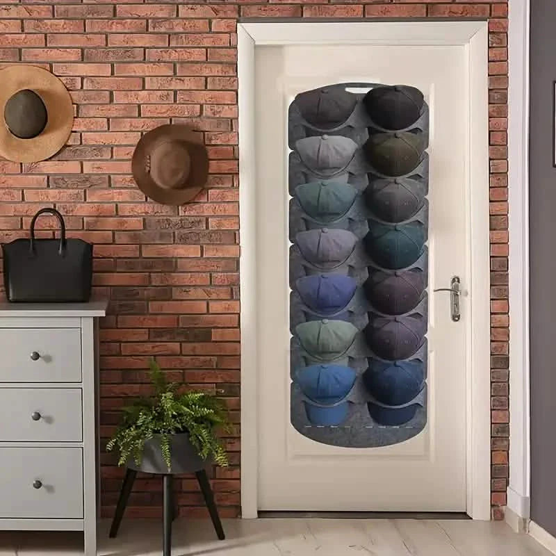 hanging hat organizer for small-space organization