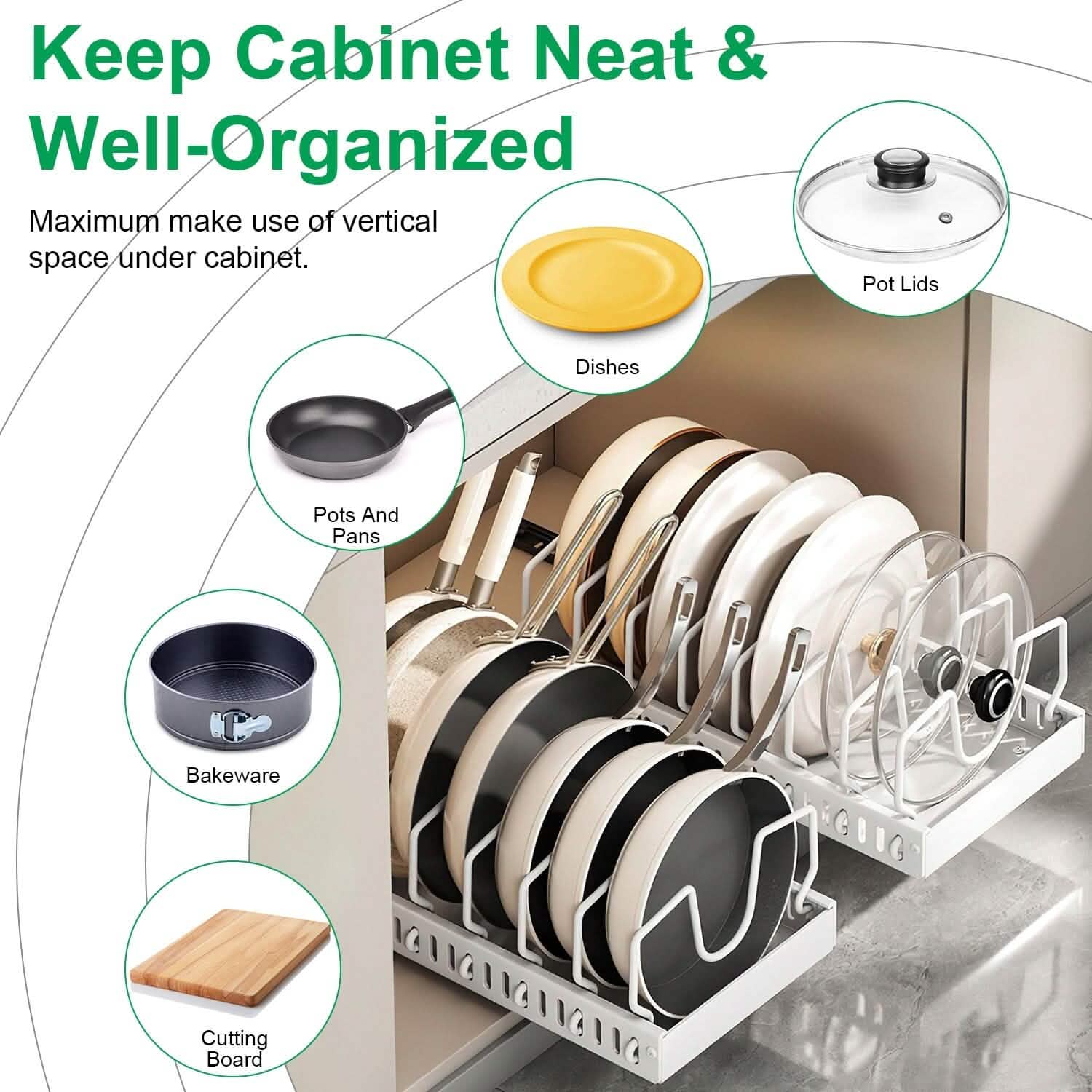 pots and pans organizer for small-space organization