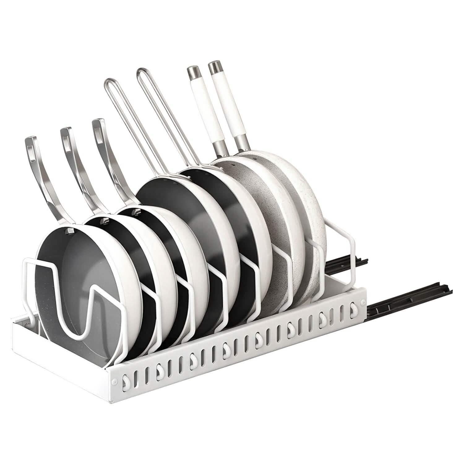 space-saving pots and pans organizer for small kitchens and busy cooking setups