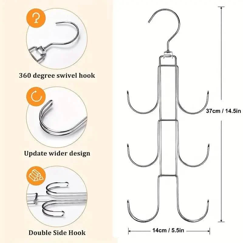space-saving purse organizer for closet for apartments, dorm rooms, and small closets