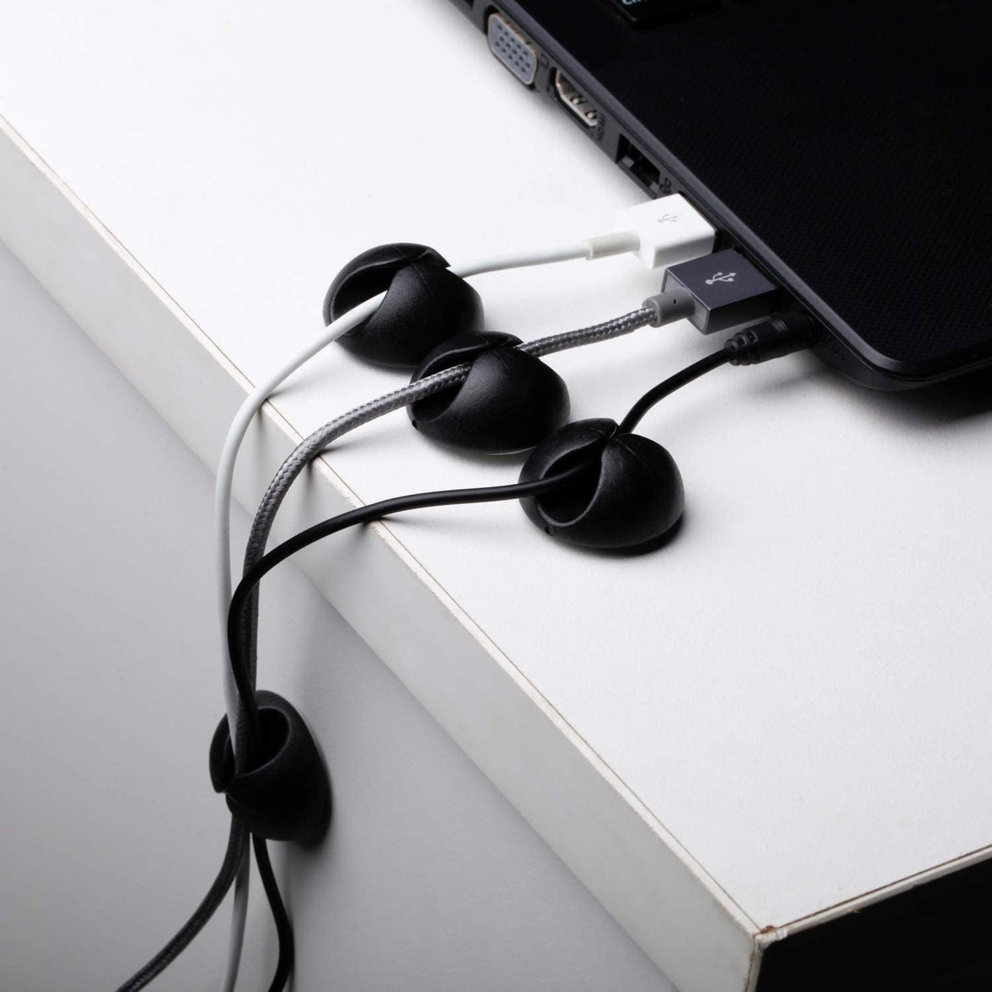 Wire Holder and Cable Organizer 10-Pack - Adhesive Cord Clips organizer detail